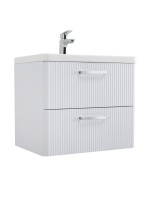 Тумба с раковиной BelBagno Due 60 ручки хром полированный, белый металлик