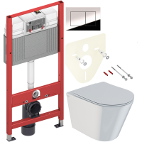 Комплект Унитаз подвесной IDDIS Calipso + Инсталляция TECE Now 9400412 4 в 1 с кнопкой смыва