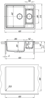 Комплект Мойка Florentina Липси 620К антрацит + Смеситель Гамма FL антрацит