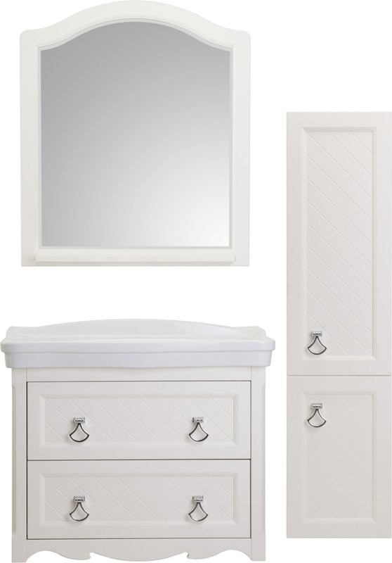 Шкаф пенал для ванной ASB-Woodline Верано 40 слоновая кость