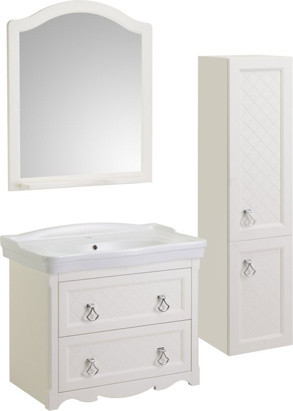 Шкаф пенал для ванной ASB-Woodline Верано 40 слоновая кость