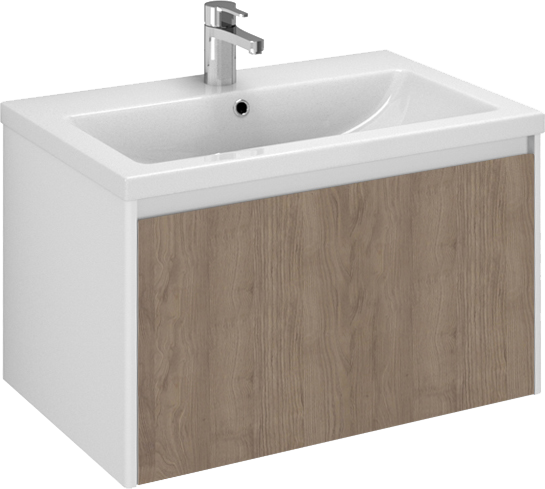 Тумба под раковину Velvex Klaufs 70.1Y белая, шатанэ, подвесная