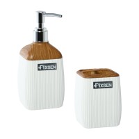 Набор Стакан Fixsen White Wood 402-3 + Дозатор 402-1 Набор Стакан Fixsen White Wood 402-3 + Дозатор 402-1