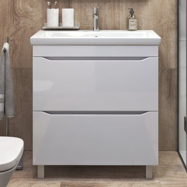 Тумба с раковиной Vigo Grani 80 напольная, белая, раковина Como 80