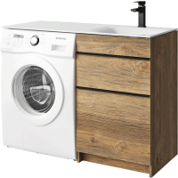 Тумба под раковину без столешницы Aqwella Terra 53 напольная, под стиральную машину, дуб балтийский