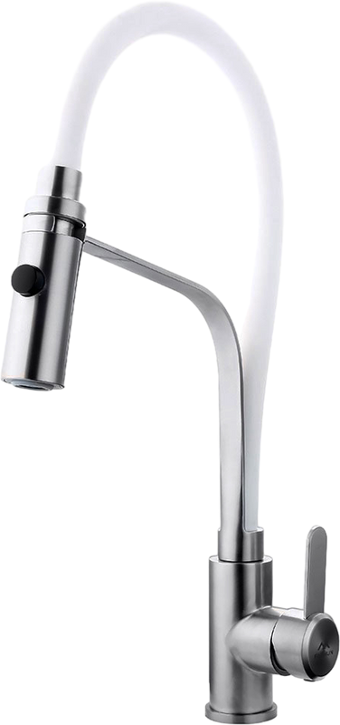 Смеситель для кухни Fashun A54112-8 сатин, белый