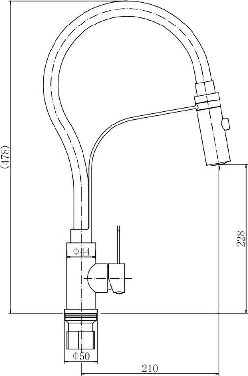 Смеситель для кухни Fashun A54112-8 сатин, белый