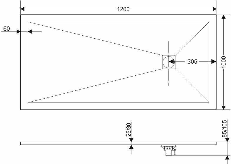 Поддон для душа RGW Stone Tray ST-0120W 100х120 с сифоном