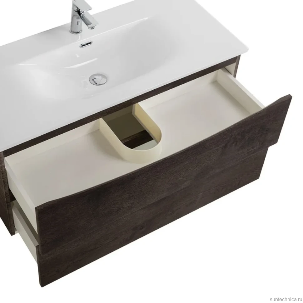 Мебель для ванной комнаты BelBagno Marino-cer-n 100 подвесная, rovere nature grigio
