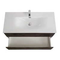 Мебель для ванной комнаты BelBagno Marino-cer-n 100 подвесная, rovere nature grigio
