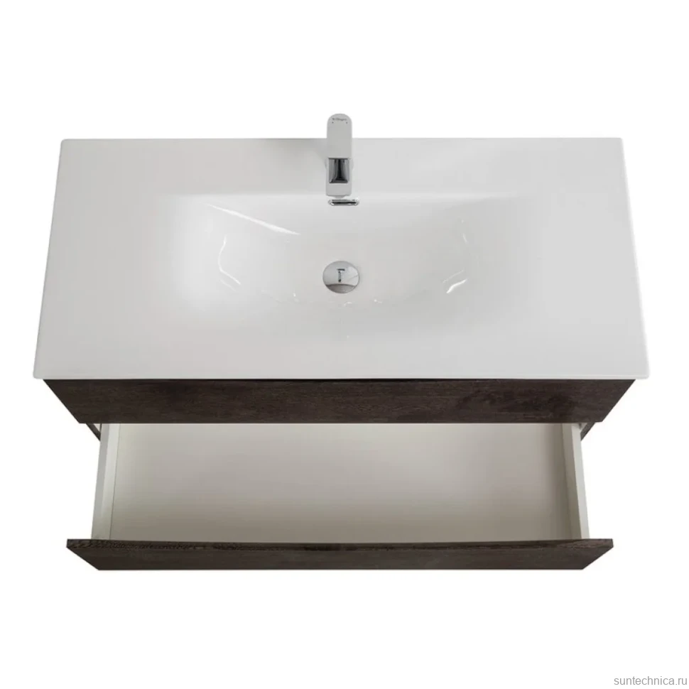 Мебель для ванной комнаты BelBagno Marino-cer-n 100 подвесная, rovere nature grigio