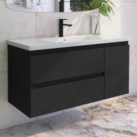 Тумба с раковиной Caprigo Forte 120 R подвесная, черная