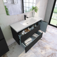 Тумба с раковиной Caprigo Forte 120 R подвесная, черная