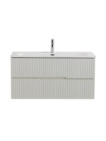 Тумба под раковину без столешницы Cezares Duet-n 100 подвесная, 2 ящика, жемчужная серая