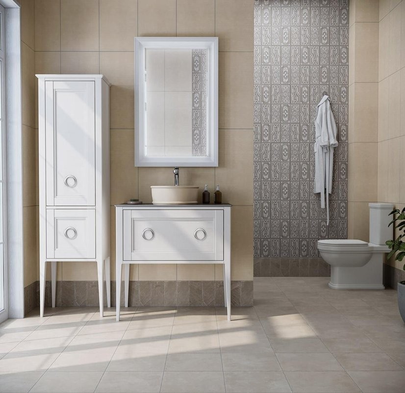 Шкаф пенал для ванной KERAMA MARAZZI Plaza Classic Neo 165 белый матовый