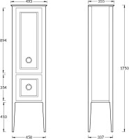 Шкаф пенал для ванной KERAMA MARAZZI Plaza Classic Neo 165 белый матовый