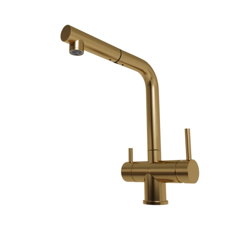 Смеситель для кухни Emar Steel ЕСВ 7017 golden