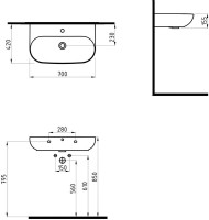 Накладная раковина Bien Vokha Vokha MDLS07001FD1W5000 70 см, белая