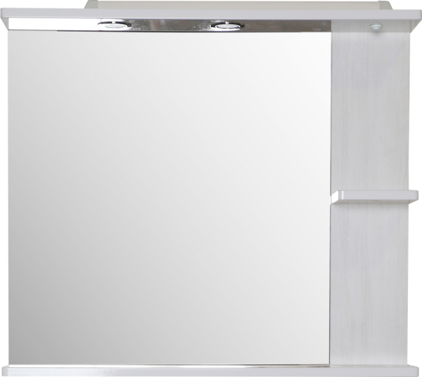 Зеркало ASB-Mebel Орхидея 80 белое, северное дерево, с подсветкой