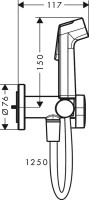 Гигиенический душ Hansgrohe Bidette S 1jet 29232140 со смесителем, шлифованная бронза