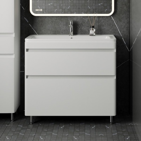 Тумба с раковиной Style Line Атлантика 90 Люкс Plus, напольная, антискрейч