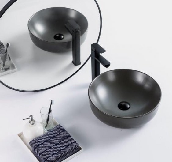 Накладная раковина BelBagno BB1315-H311 серая матовая
