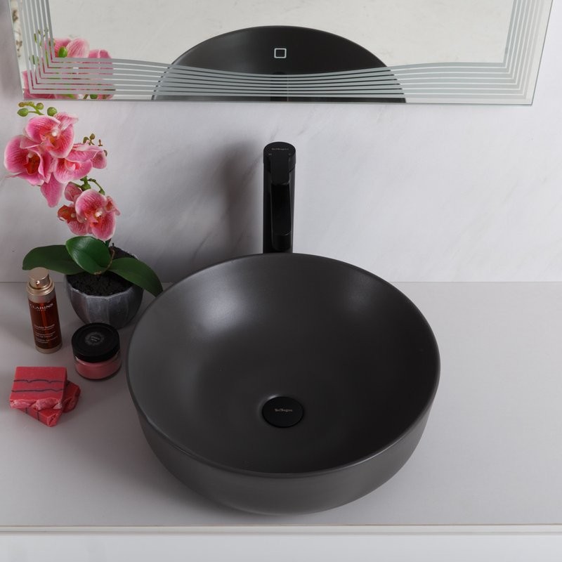 Накладная раковина BelBagno BB1315-H311 серая матовая