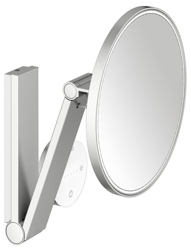 Косметическое зеркало Keuco iLook Move 17612 с подсветкой, настенное, с увеличением, нержавеющая сталь finish, с сенсорной панелью