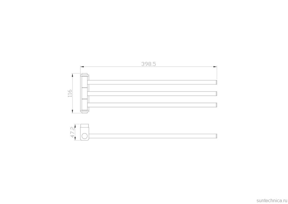 Держатель для полотенец Wonzon & Woghand Lotte WW-8341-BG брашированное золото