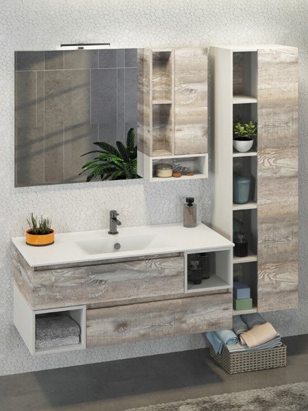 Мебель для ванной комнаты Comforty Турин 120М подвесная, бежевый дуб