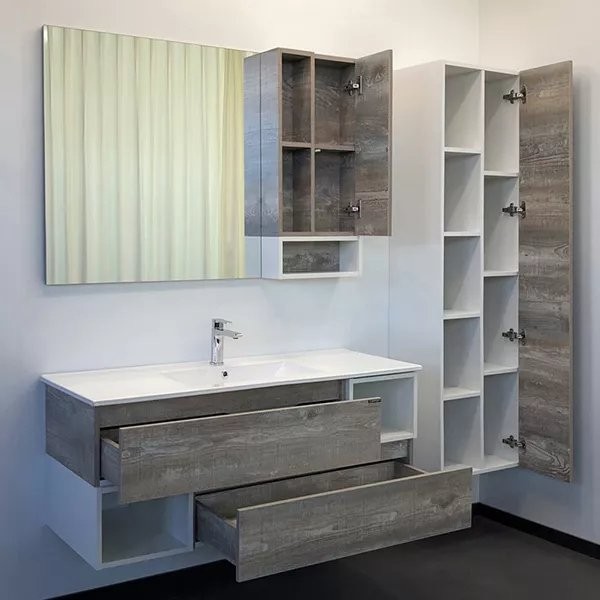 Мебель для ванной комнаты Comforty Турин 120М подвесная, бежевый дуб