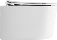 Комплект Унитаз подвесной Art&Max Bolzano AM001CHR/SC с микролифтом, белый + Крепления Geberit Duofix 111.815.00.1 к стене + Звукоизоляция + Инсталляция UP 320 111.300.00.5 + Кнопка Sigma 01 115.770.21.5 хром