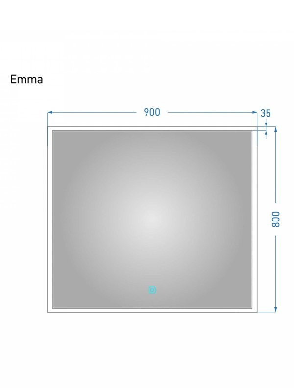 Зеркало Alavann Emma 90x80 с подсветкой
