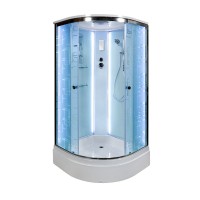 Душевая кабина DTO D EM2780LED профиль хром, стекло матовое с узором