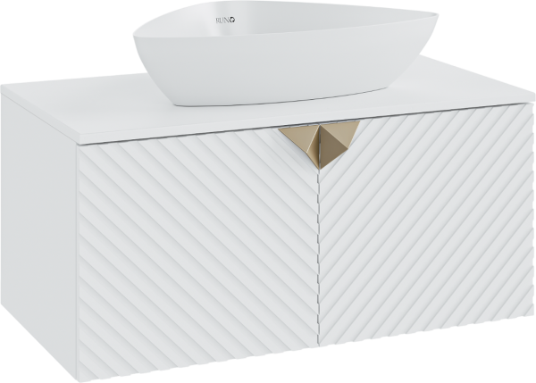 Тумба с раковиной Runo Андорра 85 белая матовая, белый глянец, раковина Terzo 60