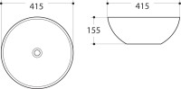 Накладная раковина Art&Max AM-104 белая