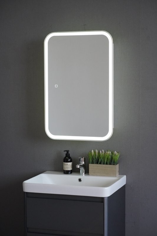 Зеркало-шкаф Alavann Cosmetic Light 60x80 с приближением, с подсветкой, глянцевый белый