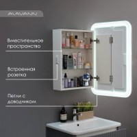 Зеркало-шкаф Alavann Cosmetic Light 60x80 с приближением, с подсветкой, глянцевый белый