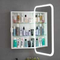 Зеркало-шкаф Alavann Cosmetic Light 60x80 с приближением, с подсветкой, глянцевый белый
