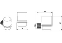 Стакан для ванной Allen Brau Priority 6.31C02-MG настенный, серый, стеклянный
