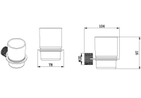 Стакан для ванной Allen Brau Priority 6.31C02-MG настенный, серый, стеклянный