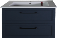 Тумба с раковиной ASB-Mebel Белмонти 85 ясень браш, софт синий