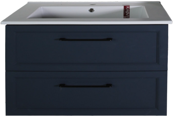 Тумба с раковиной ASB-Mebel Белмонти 85 ясень браш, софт синий