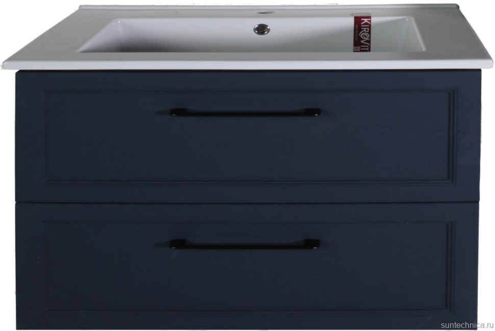 Тумба с раковиной ASB-Mebel Белмонти 85 ясень браш, софт синий