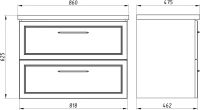 Тумба с раковиной ASB-Mebel Белмонти 85 ясень браш, софт синий