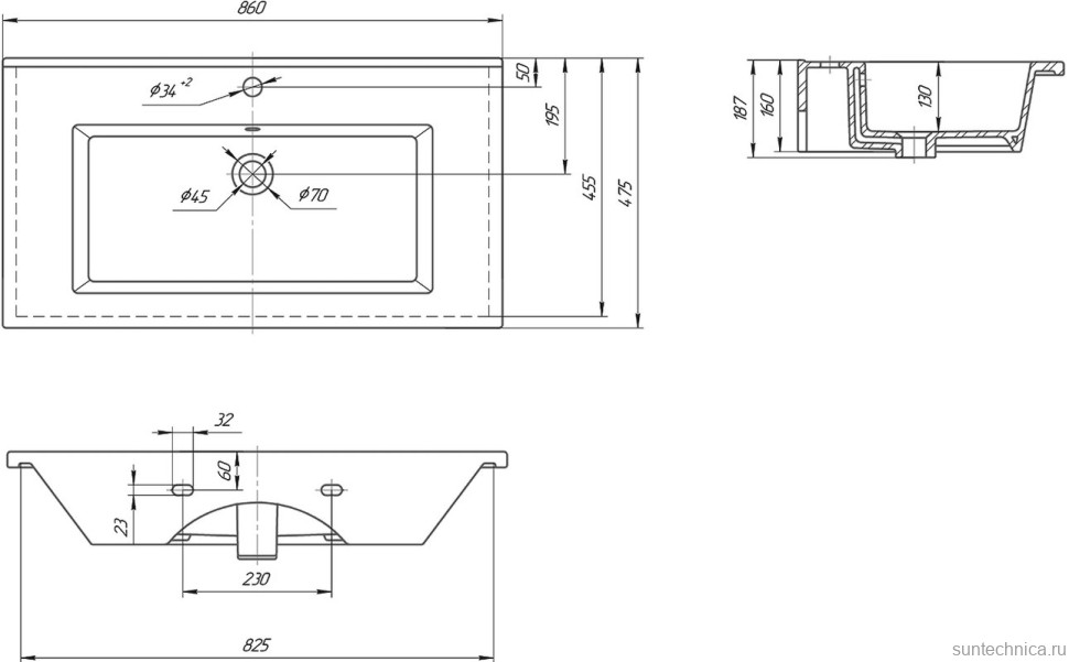 Тумба с раковиной ASB-Mebel Белмонти 85 ясень браш, софт синий