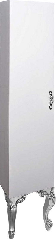 Шкаф-пенал для ванной Armadi Art NeoArt белый с ручкой Wave хром, с ножками