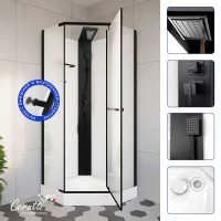 Душевая кабина Ceruttispa Chika 901BF 90x90 профиль черный матовый