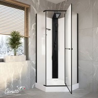 Душевая кабина Ceruttispa Chika 901BF 90x90 профиль черный матовый