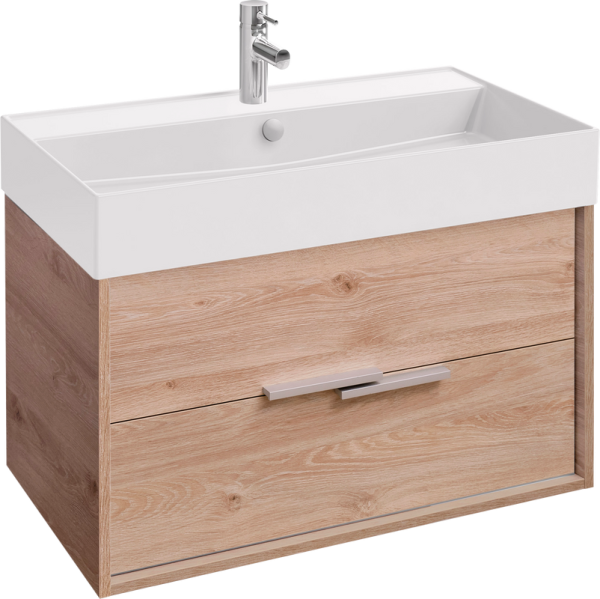 Тумба с раковиной Jacob Delafon Vivienne 80 дуб давос, раковина белая матовая